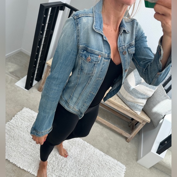 H&M denim blue Jean button up jacket fall winter casual country western party 6 - Picture 5 of 12